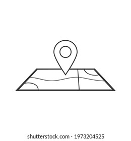 Vector map icon isolated on white