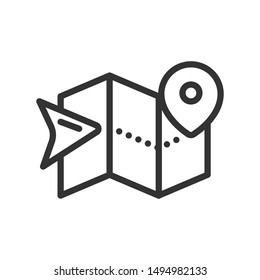 Vector map icon. Navigation direction. Pointer. From A to B. Gps. Travel