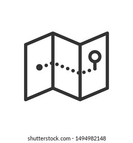 Vector map icon. Navigation direction. Pointer. From A to B. Gps. Travel