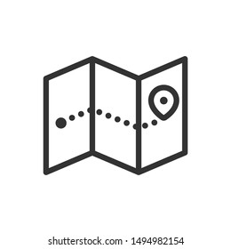 Vector map icon. Navigation direction. Pointer. From A to B. Gps. Travel