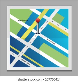 Vector map icon with Pin Pointer