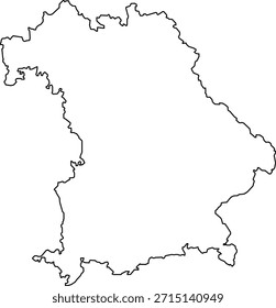 Vektorgrafik von Bayern Bayern, Deutschland. Sauberes und minimales Design, das administrative Grenzen hervorhebt. Geeignet für Geografie, Bildung, Geschäftspräsentationen, Infografiken, Webdesign und Druckmaterialien.