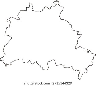 Ilustração de mapa vetorial de Berlim, Alemanha. Design limpo e mínimo destacando os limites administrativos. Adequado para geografia, educação, apresentações comerciais, infográficos, web design e materiais de impressão.