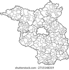 Ilustración de mapa de Vector de Brandeburgo, Alemania. Diseño limpio y mínimo que destaca los límites administrativos. Adecuado para geografía, educación, presentaciones de negocios, infografías, Diseño web y materiales impresos.