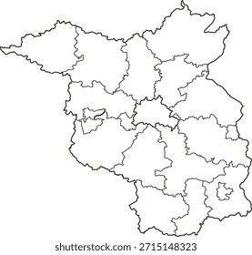 Ilustración de mapa de Vector de Brandeburgo, Alemania. Diseño limpio y mínimo que destaca los límites administrativos. Adecuado para geografía, educación, presentaciones de negocios, infografías, Diseño web y materiales impresos.