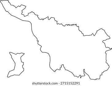 Ilustración de mapa de Vector de Bremen, Alemania. Diseño limpio y mínimo que destaca los límites administrativos. Adecuado para geografía, educación, presentaciones de negocios, infografías, Diseño web y materiales impresos.