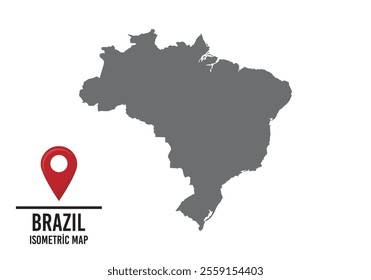 Brazıl vector map illustration, country map with markings. vector illustration.	
