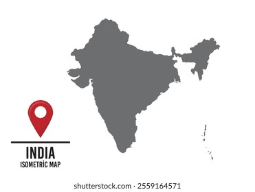 Indıa vector map illustration, country map with markings. vector illustration.