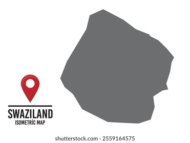  Swazıland vector map illustration, country map with markings. vector illustration.