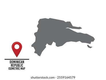 Domınıcan Republıc vector map illustration, country map with markings. vector illustration.