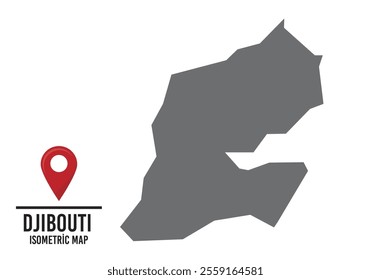 Djıboutı vector map illustration, country map with markings. vector illustration.