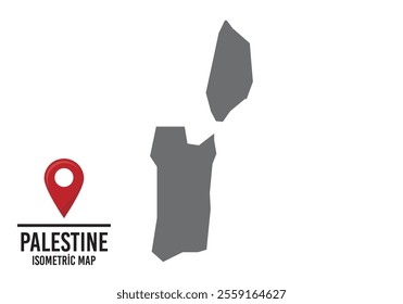 Palestıne vector map illustration, country map with markings. vector illustration.