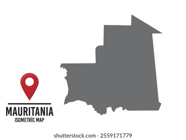 Maurıtanıa vector map illustration, country map with markings. vector illustration.