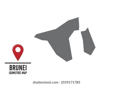Bruneı vector map illustration, country map with markings. vector illustration.