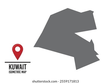 Kuwaıt vector map illustration, country map with markings. vector illustration.
