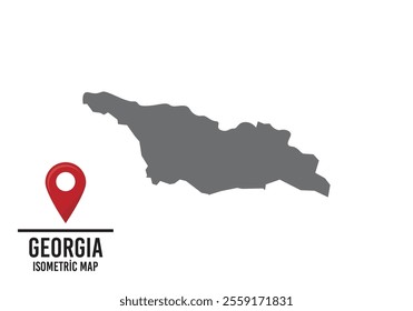 Georgıa vector map illustration, country map with markings. vector illustration.