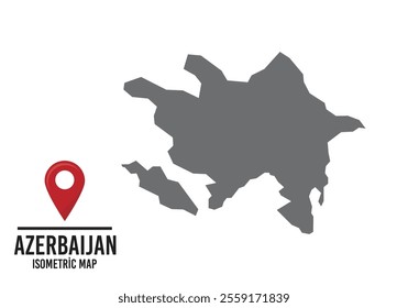 Azerbaıjan vector map illustration, country map with markings. vector illustration.