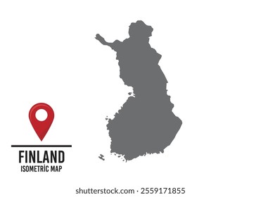 Fınland vector map illustration, country map with markings. vector illustration.