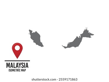 Malaysıa vector map illustration, country map with markings. vector illustration.