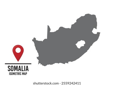 Somalıa vector map illustration, country map with markings. vector illustration.