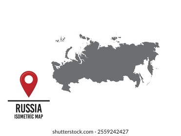 Russıa vector map illustration, country map with markings. vector illustration.