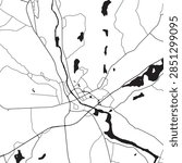 Jämsä Vector Map Illustration Featuring Finland Geographic Border Regional Area Outline Map Design