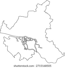 Ilustración de mapa de Vector de Hamburgo, Alemania. Diseño limpio y mínimo que destaca los límites administrativos. Adecuado para geografía, educación, presentaciones de negocios, infografías, Diseño web y materiales impresos.