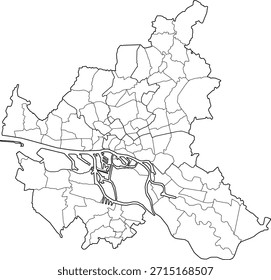 Ilustración de mapa de Vector de Hamburgo, Alemania. Diseño limpio y mínimo que destaca los límites administrativos. Adecuado para geografía, educación, presentaciones de negocios, infografías, Diseño web y materiales impresos.