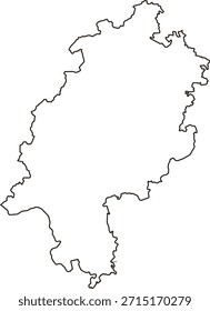 Ilustração de mapa vetorial de Hessen Hesse, Alemanha. Design limpo e mínimo destacando os limites administrativos. Adequado para geografia, educação, apresentações comerciais, infográficos, web design e materiais de impressão.