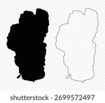 Vector map illustration of Lake Tahoe, United States, showing silhouette and outline sketch.