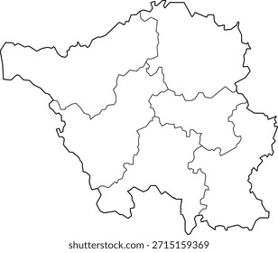 Vector map illustration of Saarland, Germany. Clean and minimal design highlighting administrative boundaries. Suitable for geography, education, business presentations, infographics, web design, and print materials.