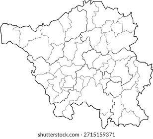 Vector map illustration of Saarland, Germany. Clean and minimal design highlighting administrative boundaries. Suitable for geography, education, business presentations, infographics, web design, and print materials.