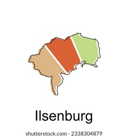 mapa vectorial de Ilsenburg diseño de contorno moderno y colorido, plantilla de diseño de ilustración de vector del país del mapa mundial