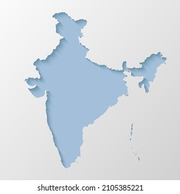 Vector map India with abstract shadow isolated on background. Template Asia country for pattern, design, illustration, backdrop. Creative concept outline, border, frontier map of the state India