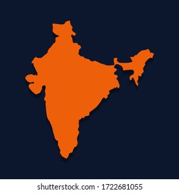 Vector map of India. Isolated vector illustration