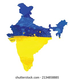 Vector map India. Isolated vector Illustration. Black on White background. EPS 10 Illustration.