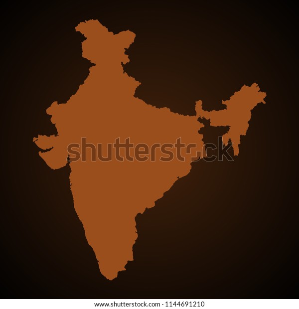 Vector Map India Light Brown Color: стоковая векторная графика (без ...