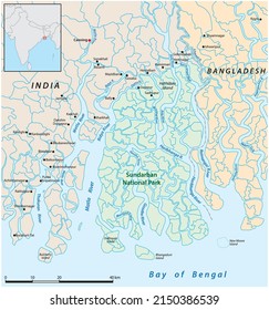 vector map of India, sundarban national park