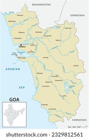 Vector map of the Indian state of Goa