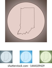 vector map of the Indiana