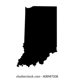 Vector map Indiana. Isolated vector Illustration. Black on White background. EPS 8 Illustration.