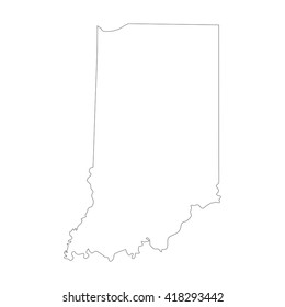 Vector map Indiana. Outline map. Isolated vector Illustration. Black on White background. EPS 8 Illustration.