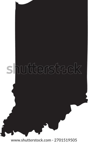 Vector Map of Indiana State Silhouette