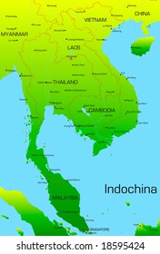 Vector Map Of Indochina Country