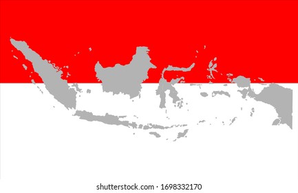 Detailed Vector Indonesia Country Border Flag Stock Vector (Royalty ...