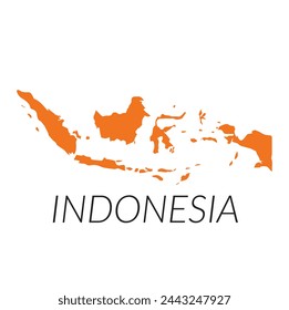 Mapa vectorial de Indonesia. Ilustración de vector aislado. Negro sobre fondo blanco