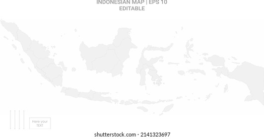 vector map of Indonesia isolated on a white background. High detail illustration. Countries in Asia.