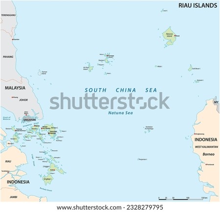 Vector map of the Indonesian archipelago of Riau