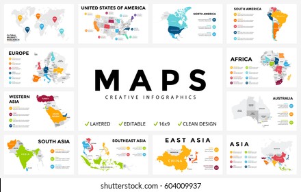 Vector map infographic. Slide presentation. Global business marketing concept. Country world transportation infographics data. Economic statistic. World, America, Africa, Europe, Asia, Australia, USA
