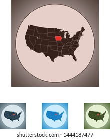 vector map of the Iowa